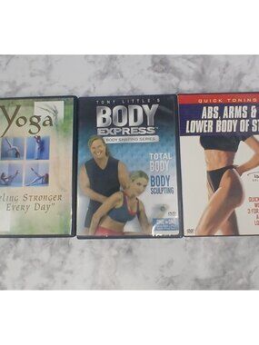 Workout DVD Bundle (3) – Yoga, Tony Little Body Express, Abs Arms Lower Body of
